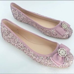 Kate Spade Fontana Too Pink Glitter Ballet Flats